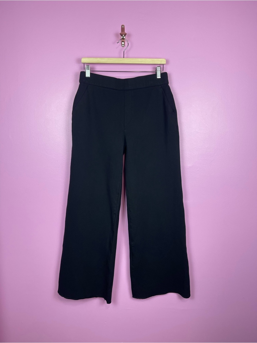 SPANX PerfectFit Ponte Wide Leg Pants Black Smoothing Pull-On Women’s Large - Picture 2 of 14